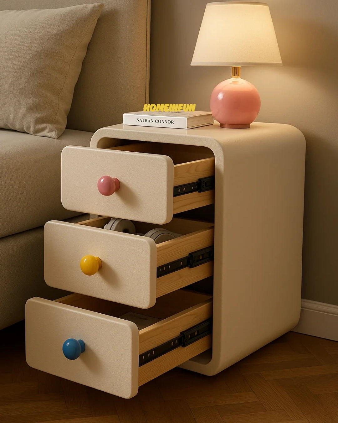 Playful Bedside Narrow Cabinet-7