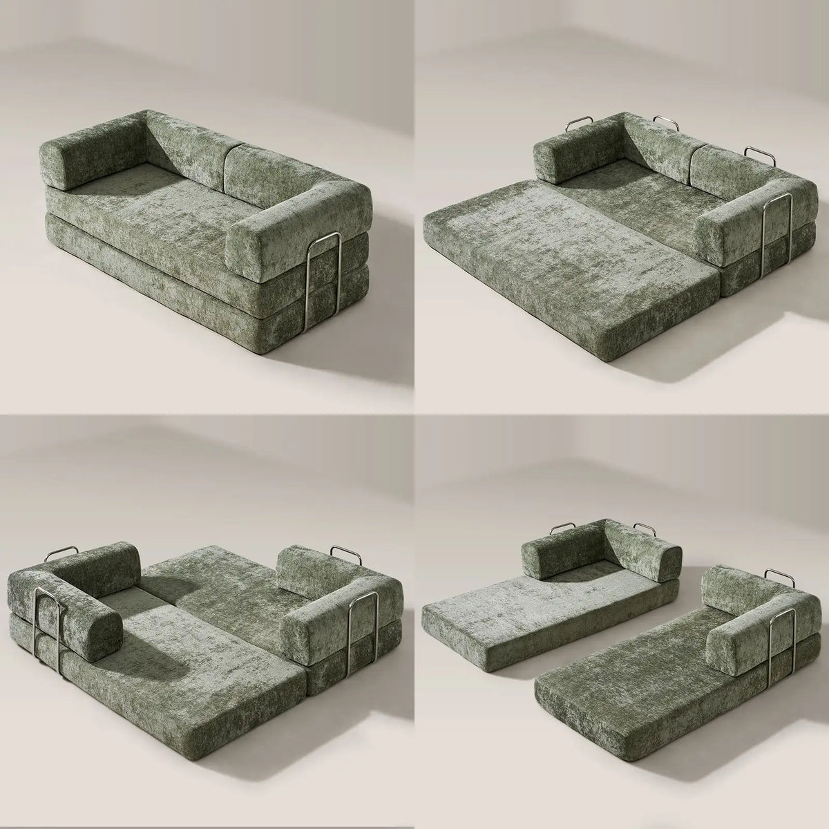 Hugo Moss Green Vacuum-Packed Convertible Sofa Bed-4