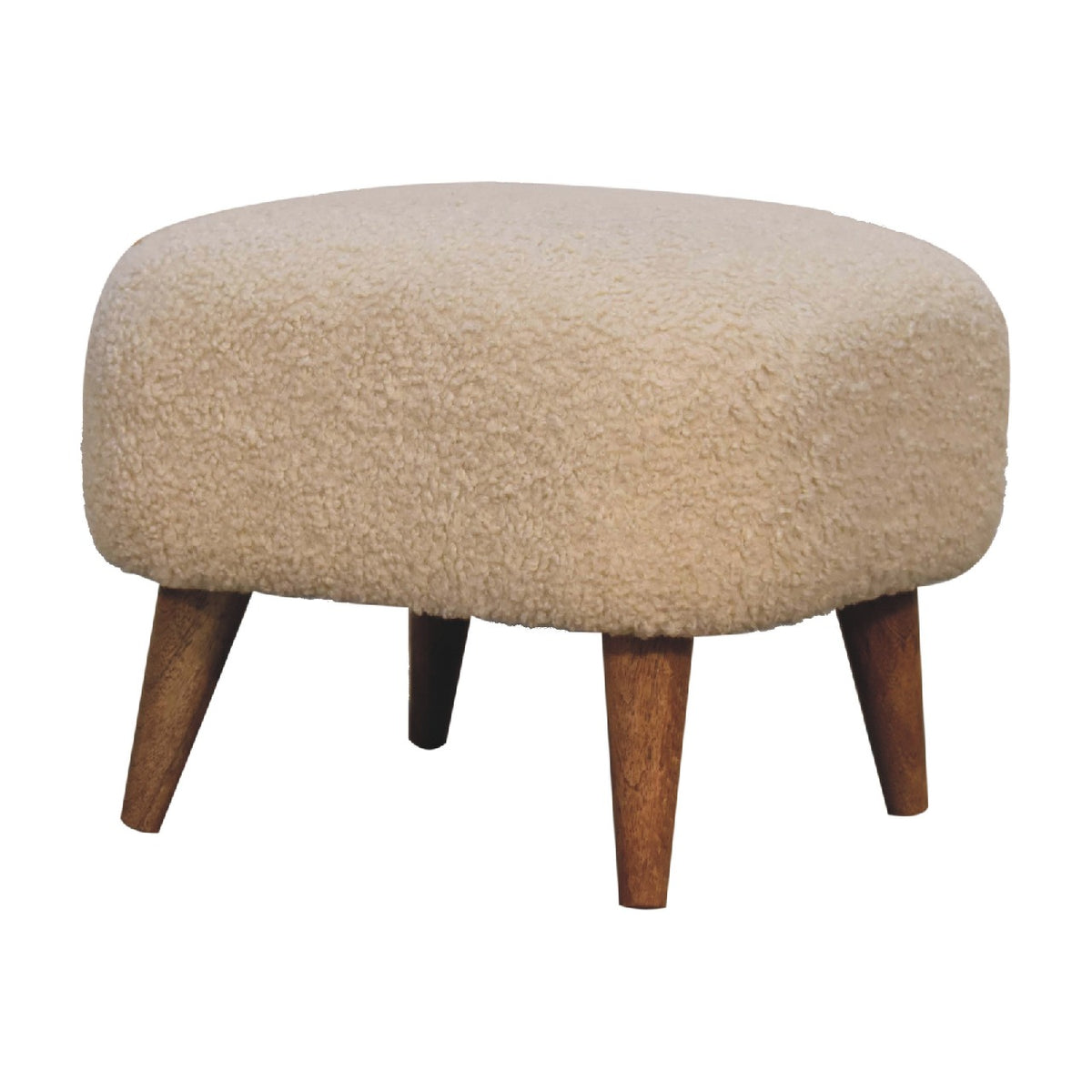 wholesale Boucle Cream Square Footstool for resale-2