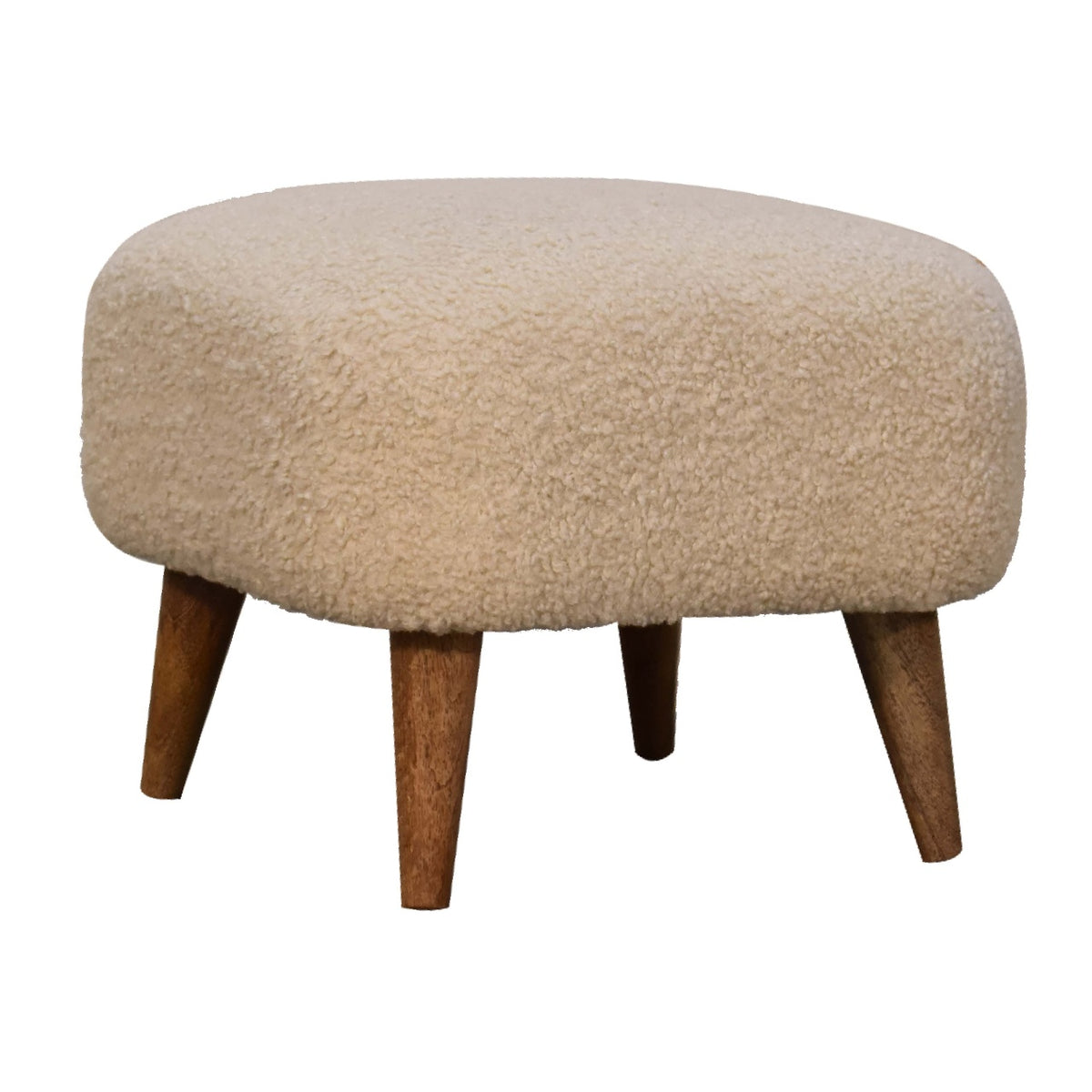 Boucle Cream Square Footstool dropshipping-3