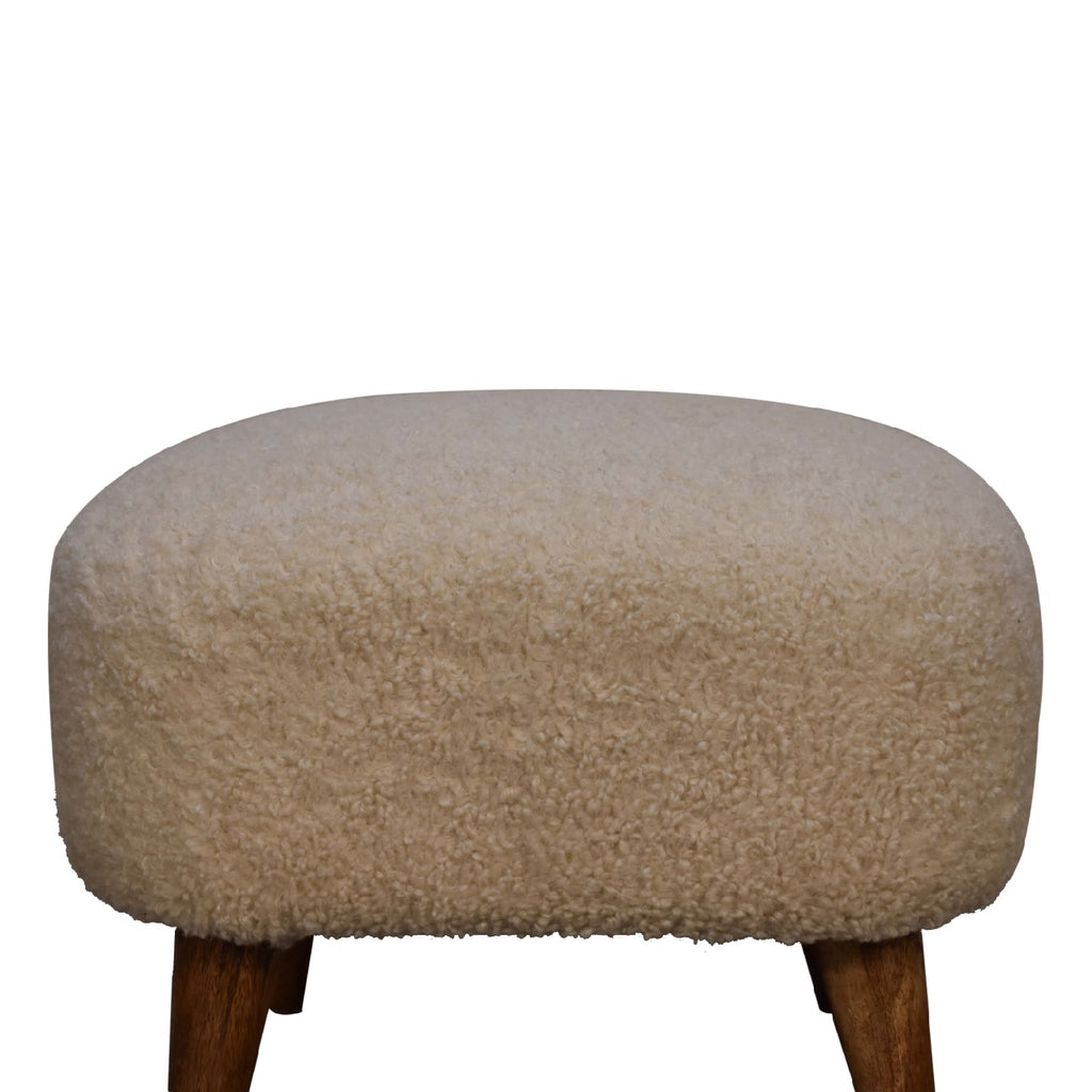 wholesale Boucle Cream Square Footstool for resale-4