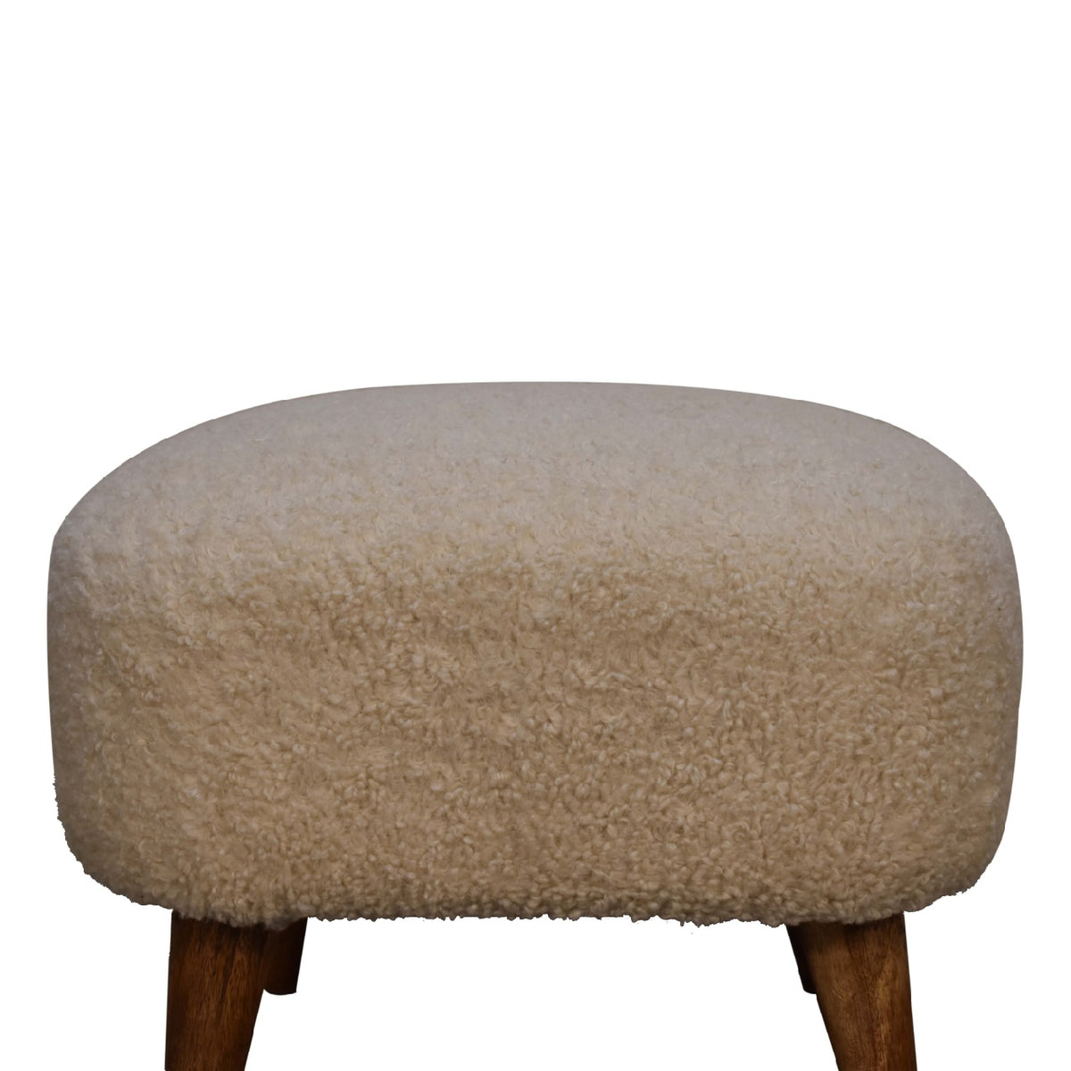 wholesale Boucle Cream Square Footstool for resale-4