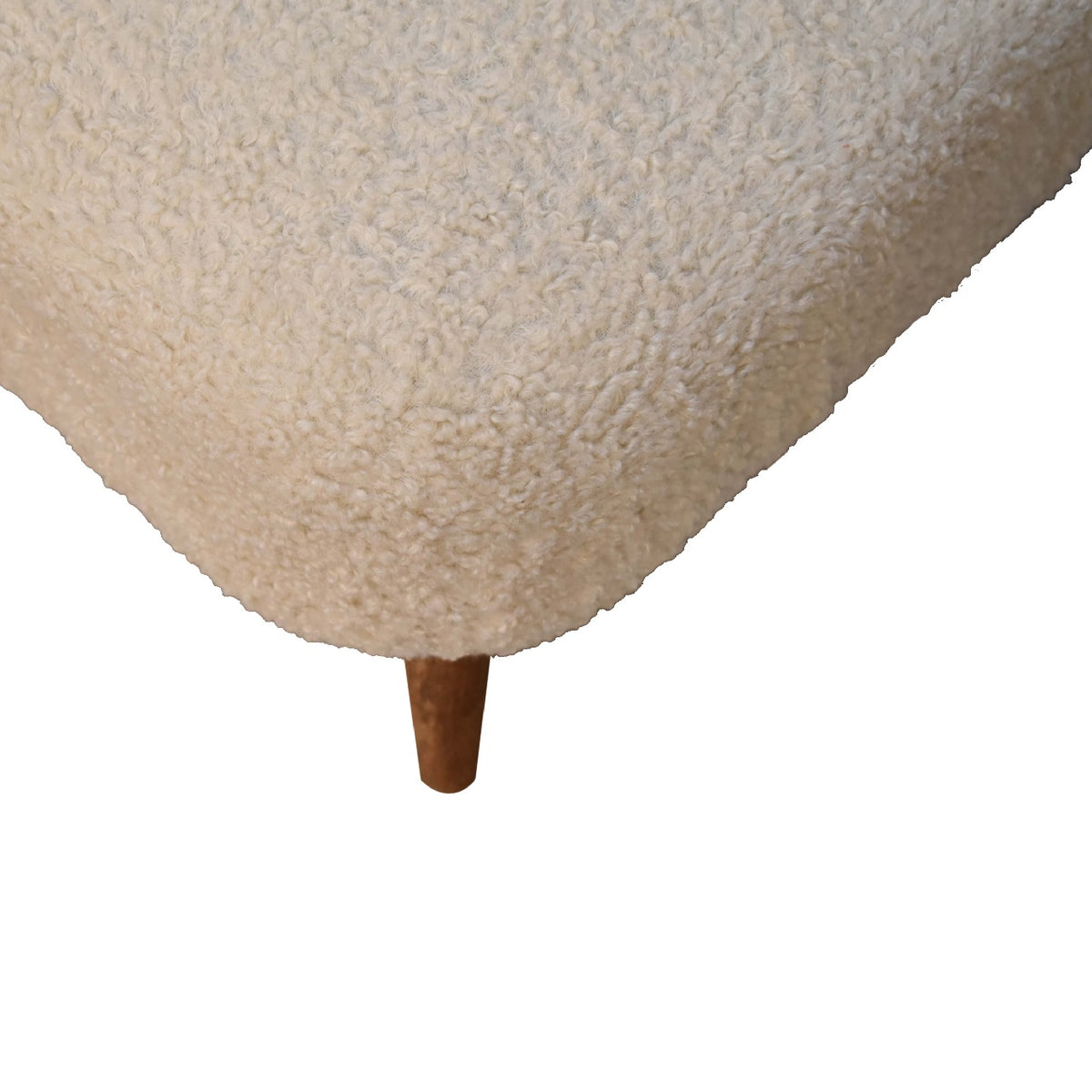 Boucle Cream Square Footstool for resell-5