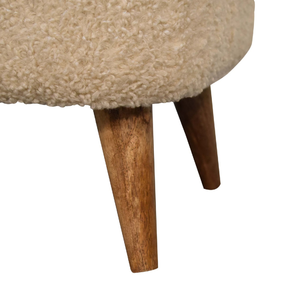 Boucle Cream Square Footstool for wholesale-7
