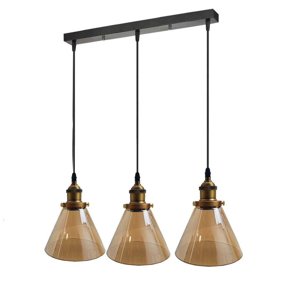 Industrial Retro Pendant Light Suspended Cluster Lights Style Glass Lamp Shade~2605-0
