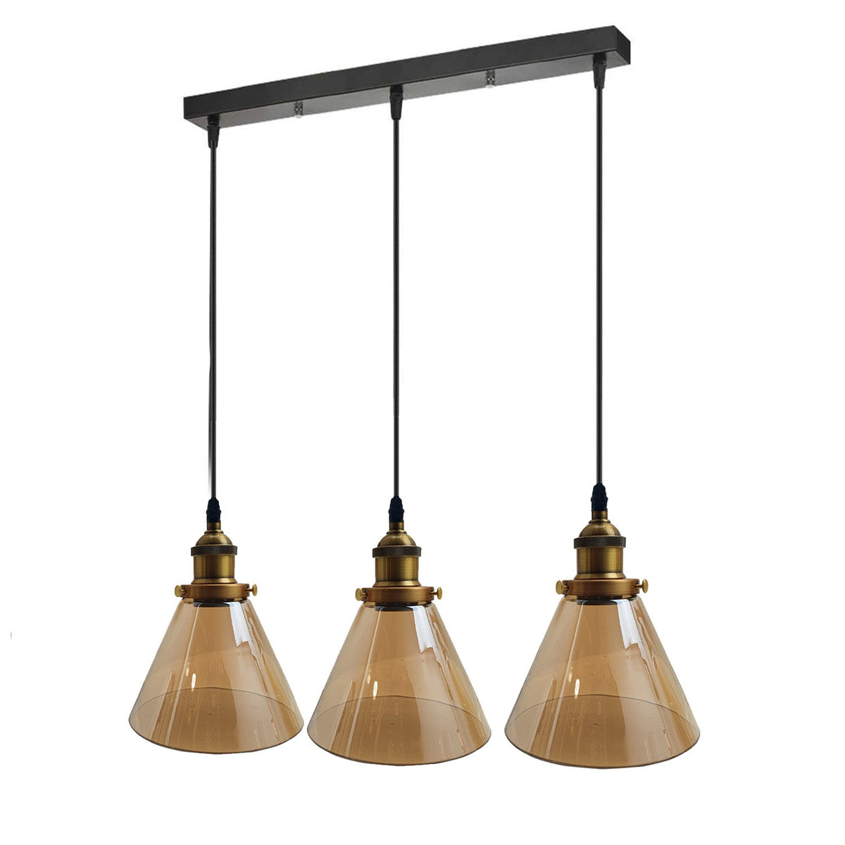 Industrial Retro Pendant Light Suspended Cluster Lights Style Glass Lamp Shade~2605-0
