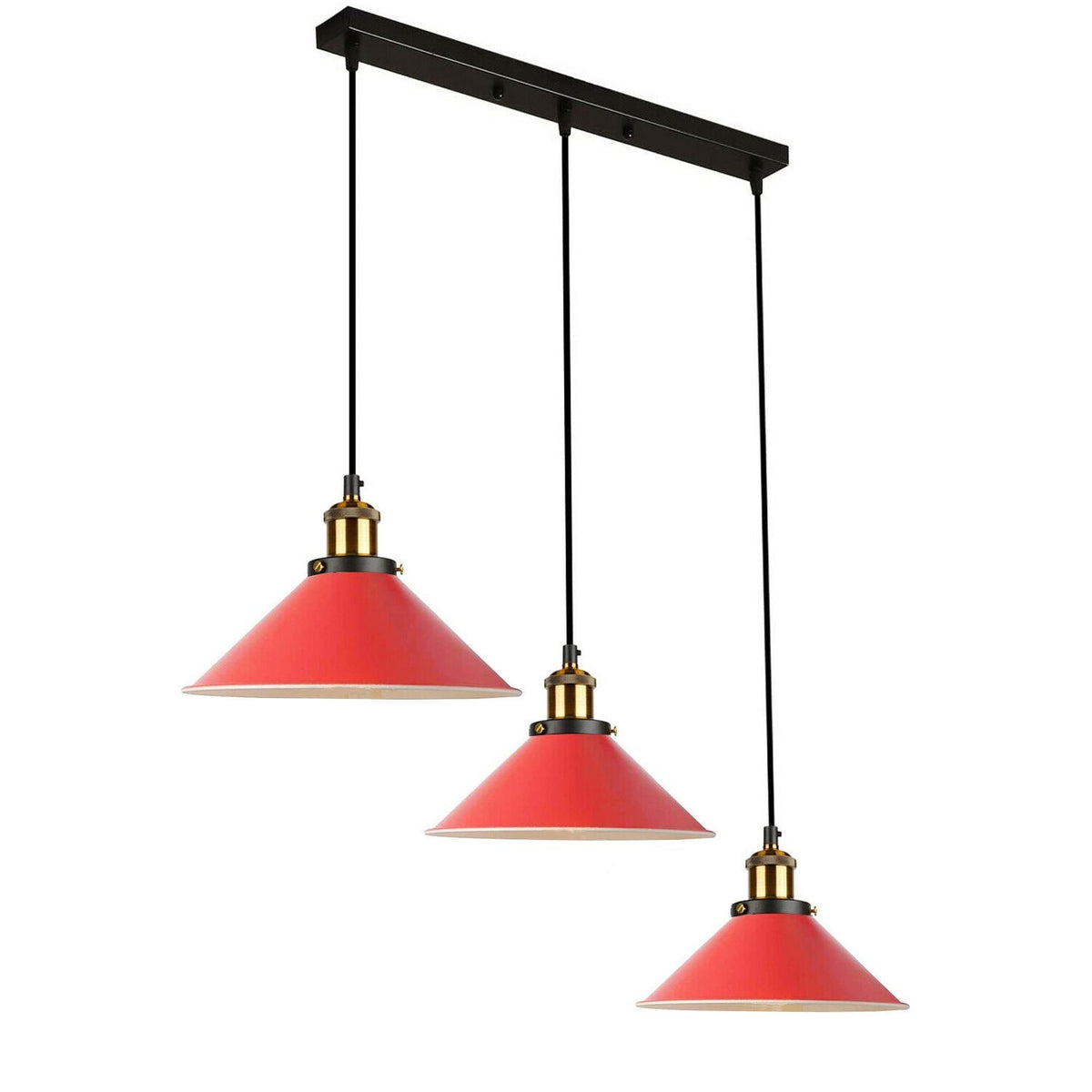 Vintage 3-Light Pendant Lamp Hanging Light Fixture ~1301-8