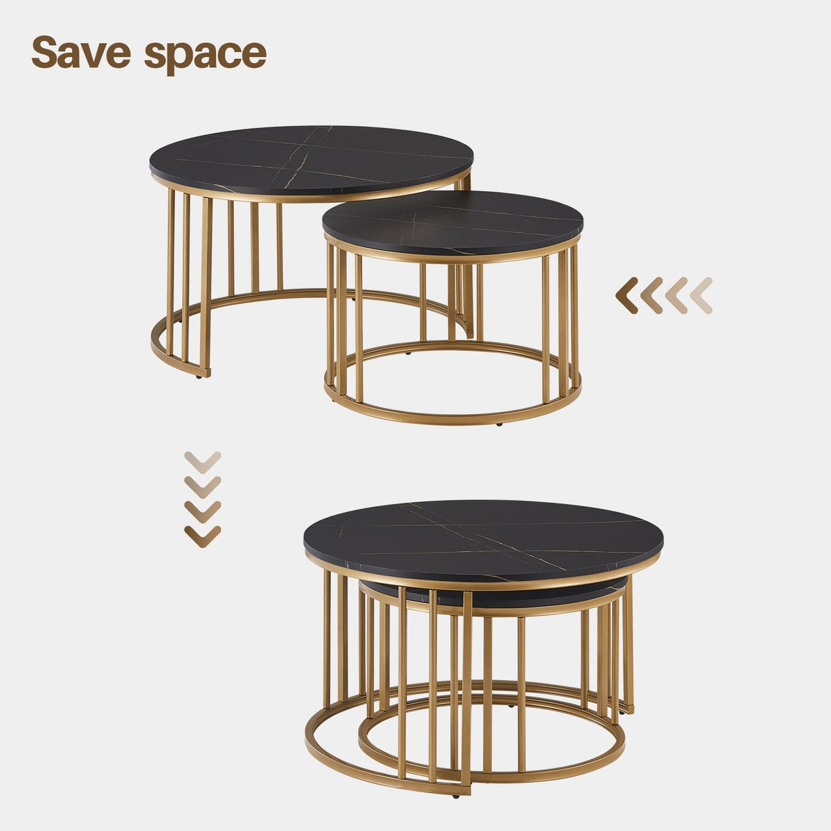 Lepore Marble Nesting Coffee Table Set-4