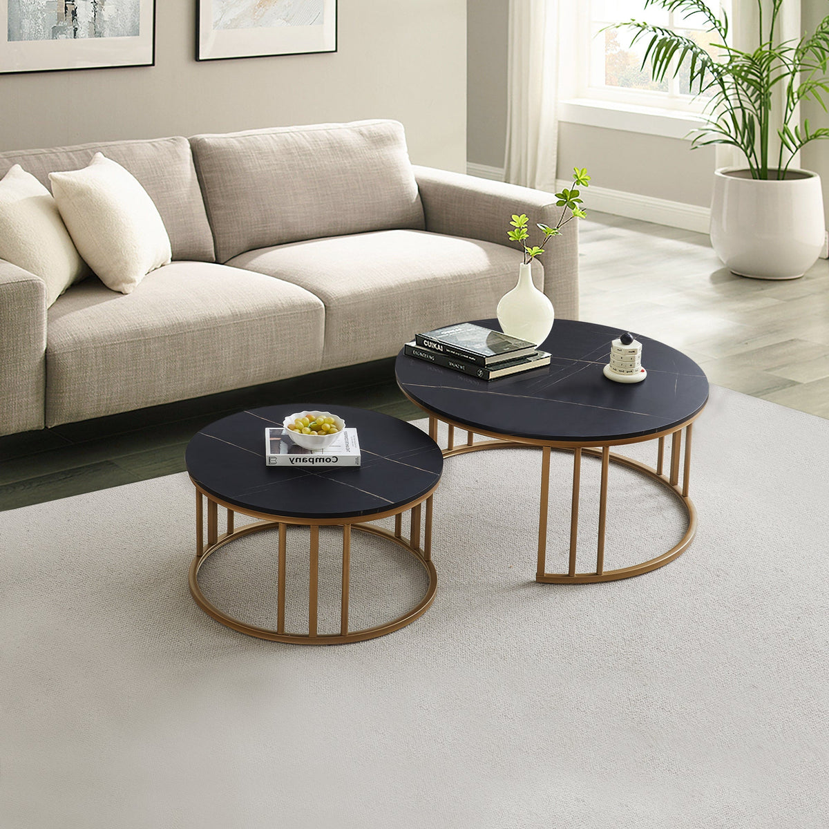 Lepore Marble Nesting Coffee Table Set-2