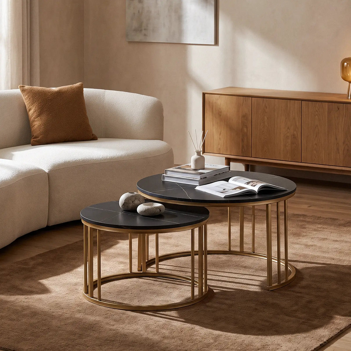 Lepore Marble Nesting Coffee Table Set-0