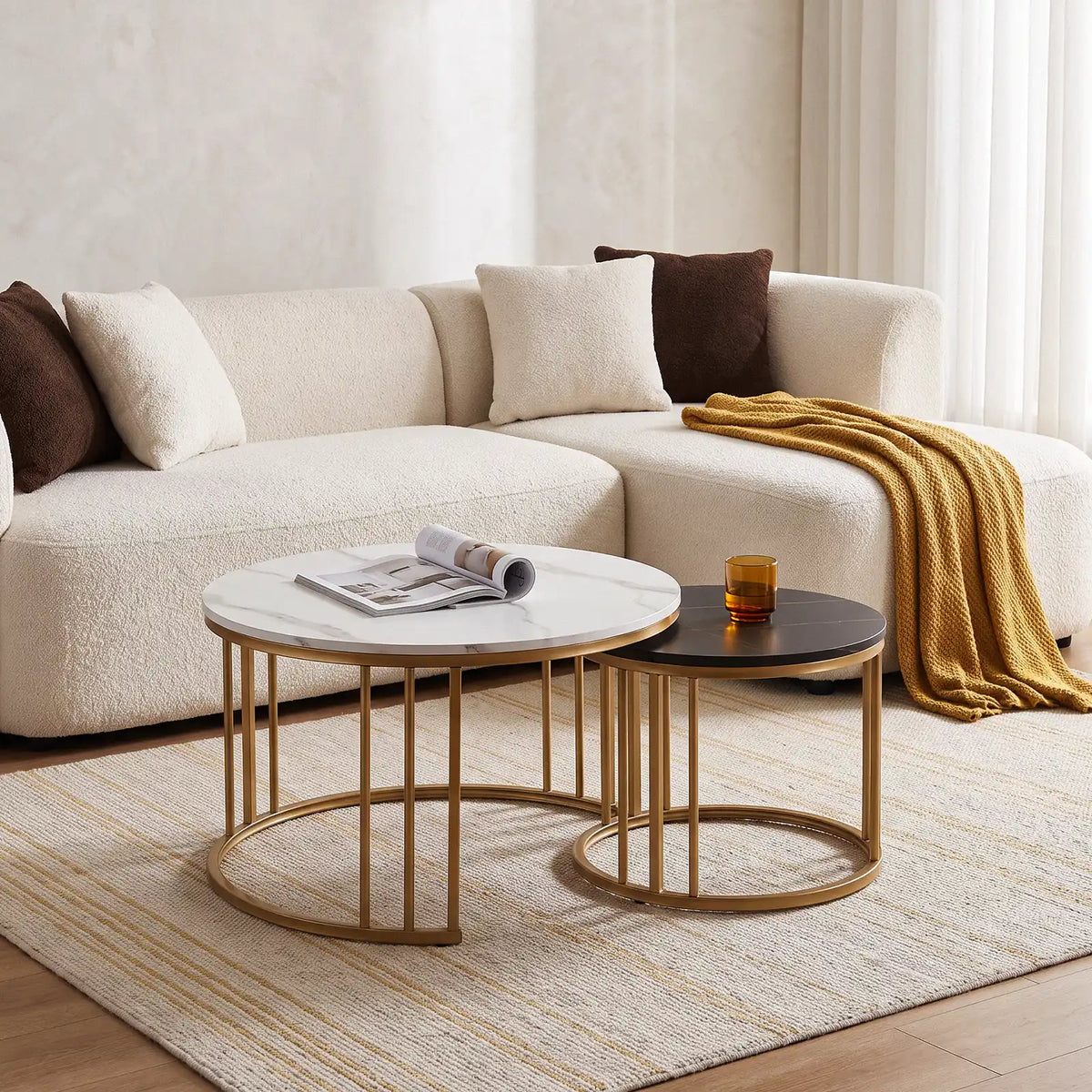 Lepore Marble Nesting Coffee Table Set-5