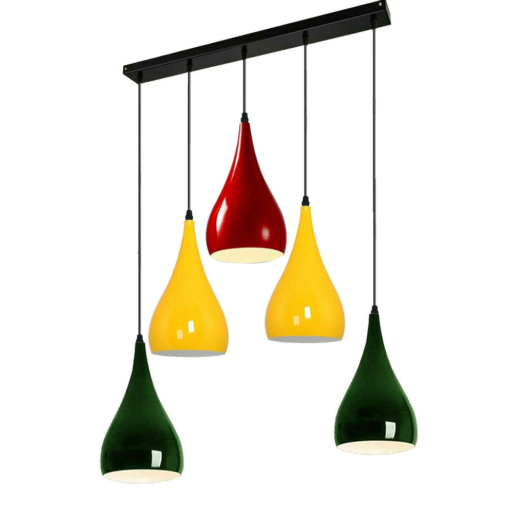 Colour Retro Dining Room Pendant Lamp E27 Vintage Metal Industrial Chandelier~1631-1