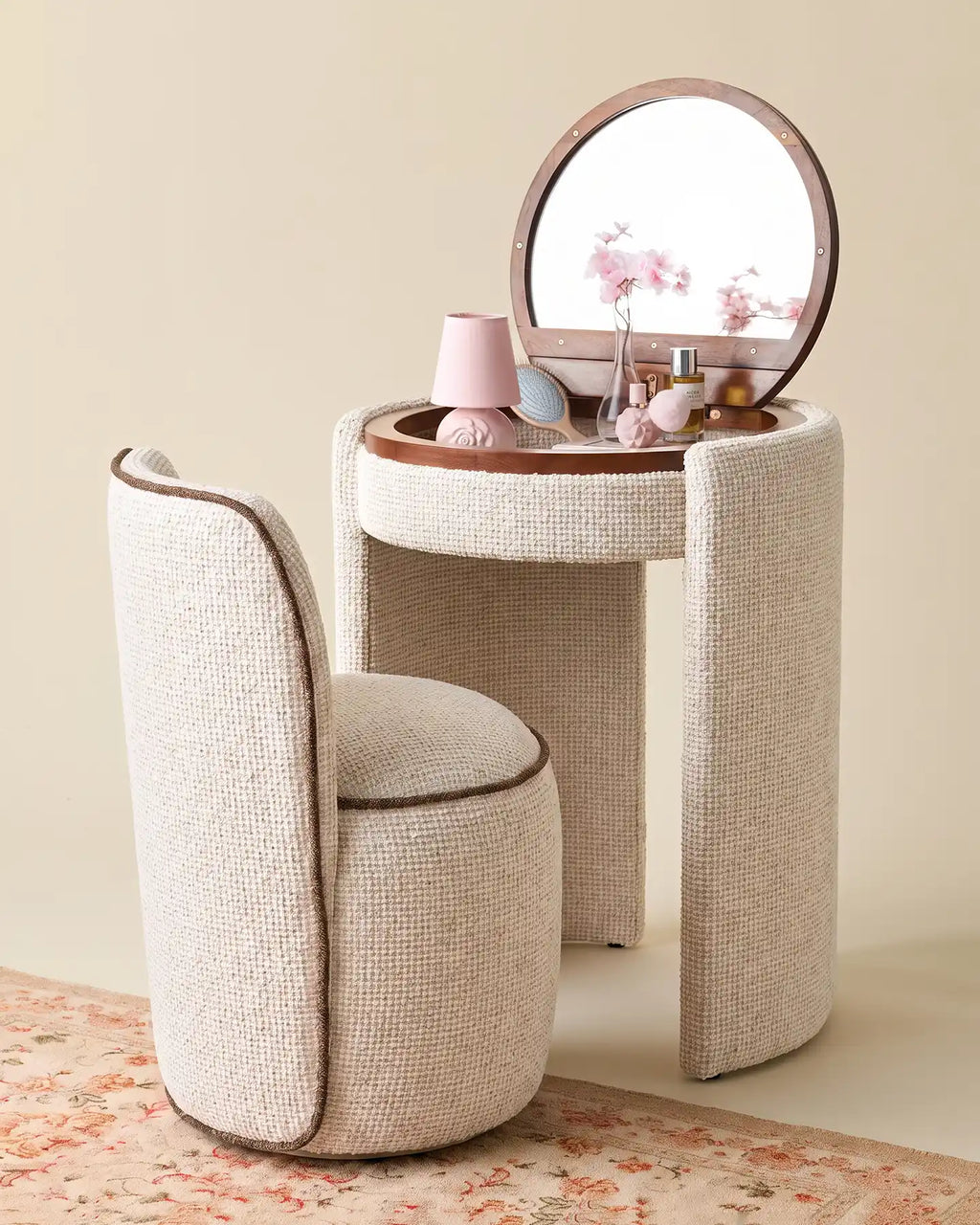 Mina Upholstered Dressing Table Set-2