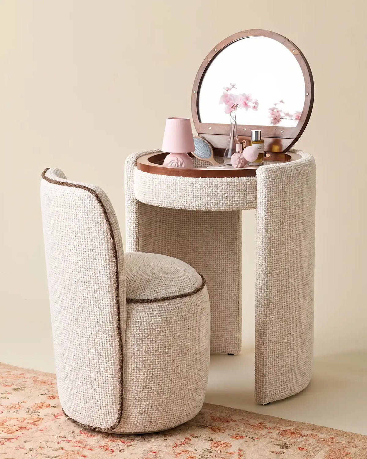 Mina Upholstered Dressing Table Set-2