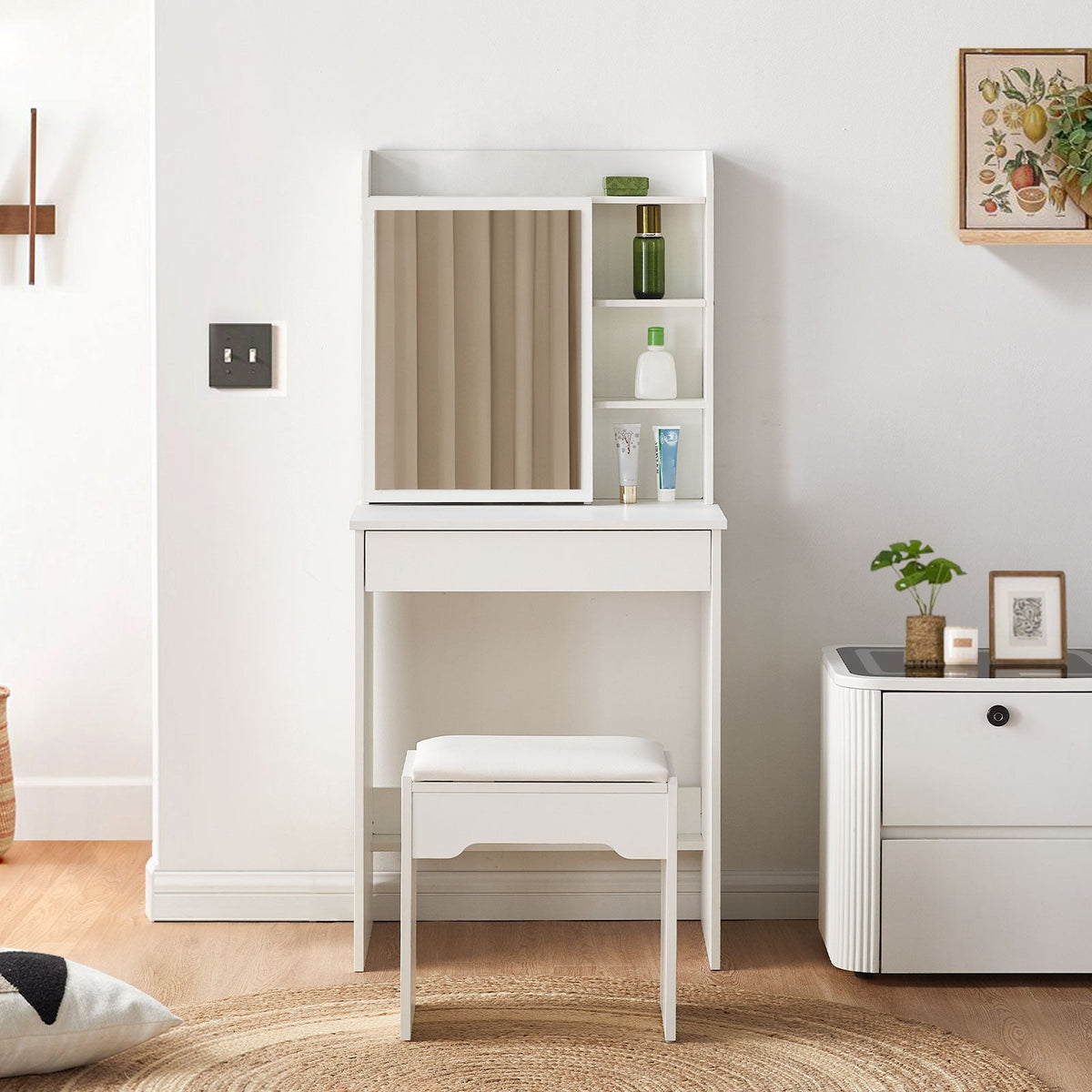 Mona Small Dressing Table Set [with Sliding Mirror]-5