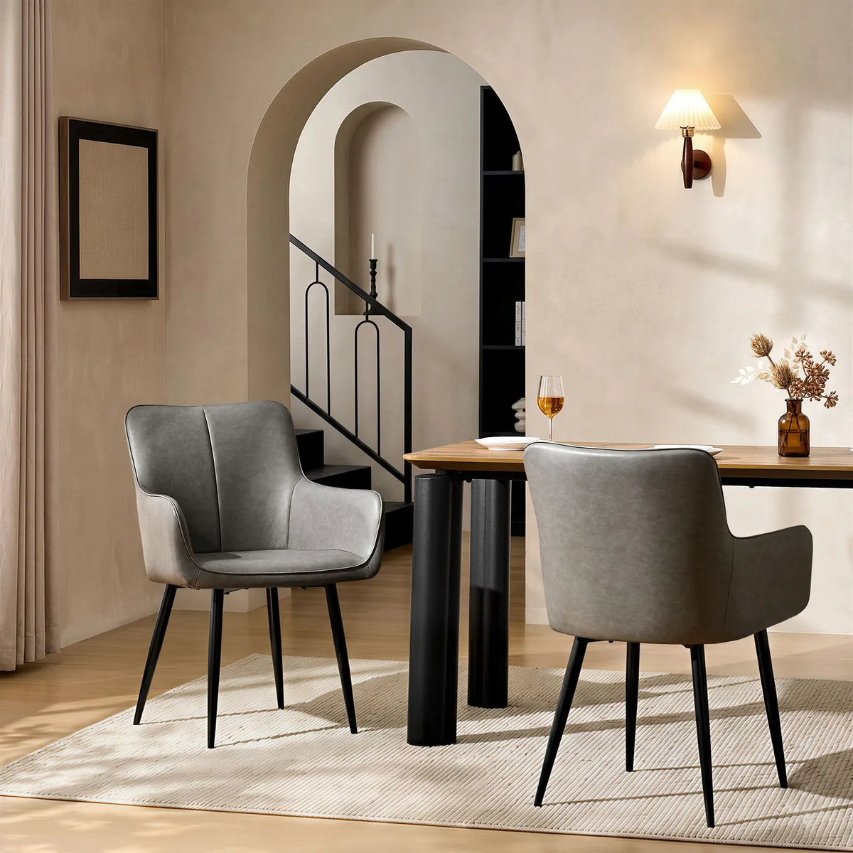 Muhsina Faux Leather Dining Chair-8