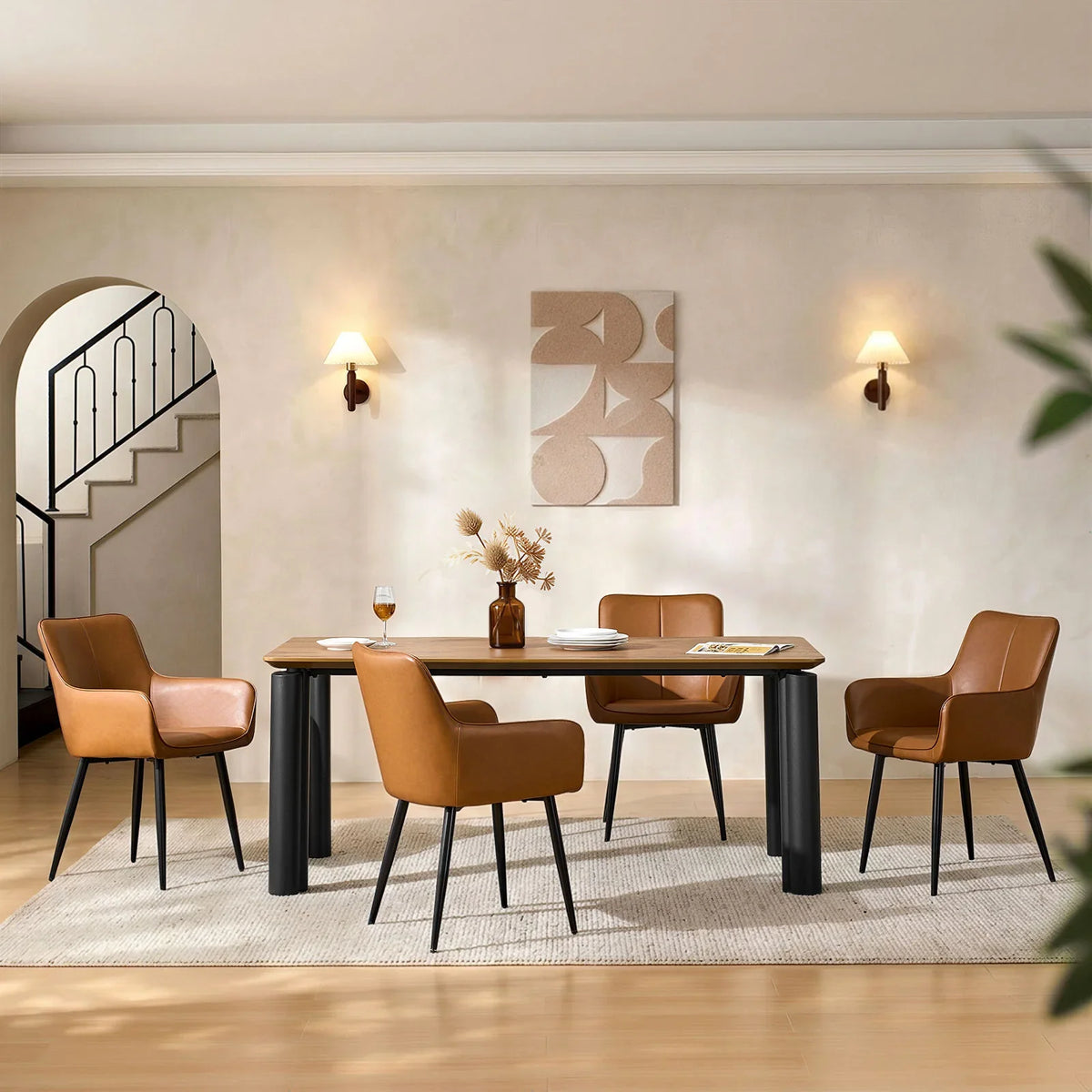 Muhsina Faux Leather Dining Chair-2