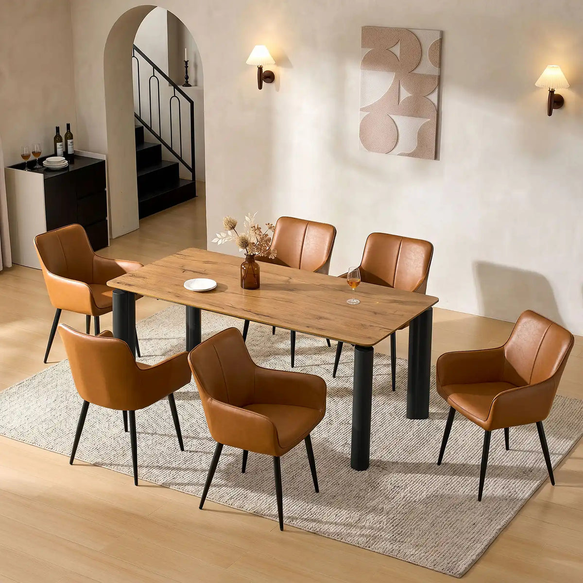 Muhsina Faux Leather Dining Chair-4