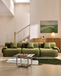 Nola Green Chenille Vacuum-Packed Modular Sofa-0