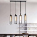 Black 4 Light Cage Ceiling Light ~1495-0