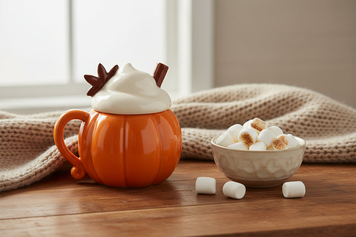 Pumpkin Cream Lidded Mug-0