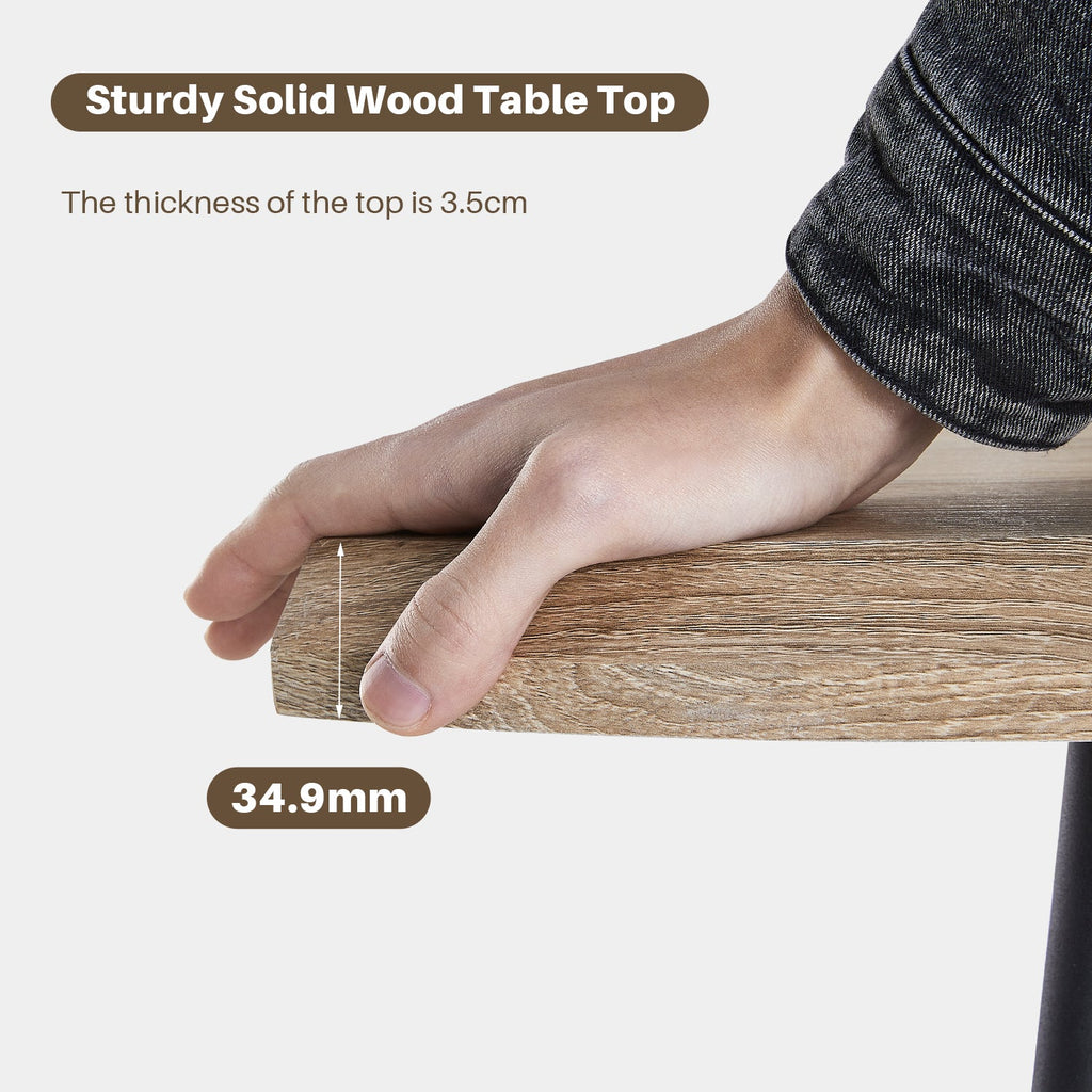 Seibold Live Edge Dining Table [Light Wood] [120cm/140cm]-3