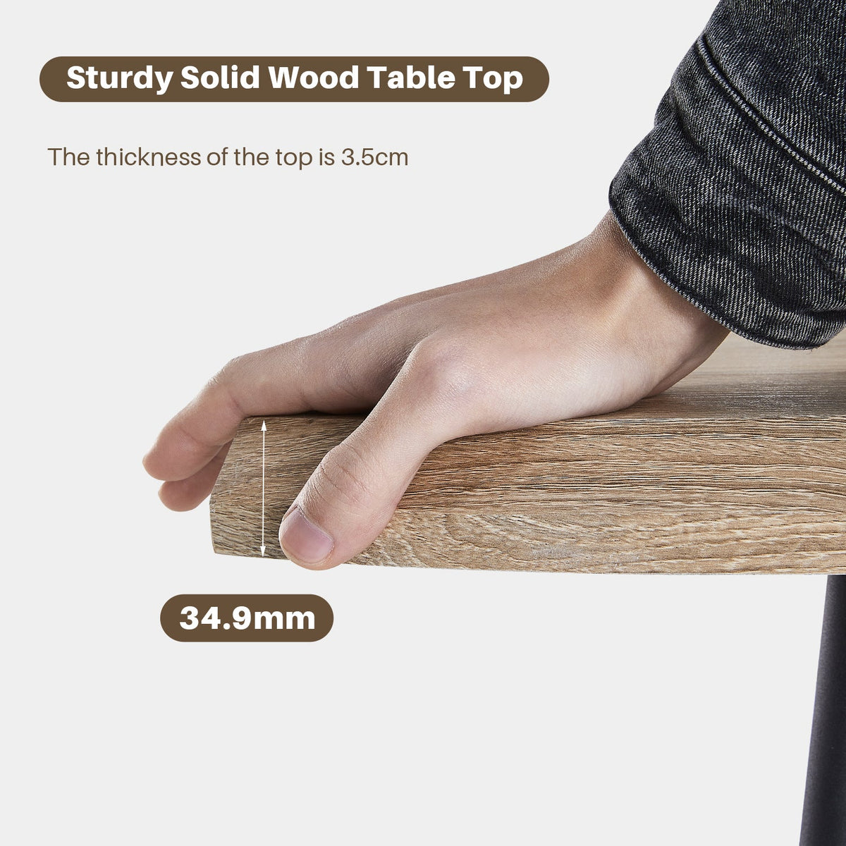 Seibold Live Edge Dining Table [Light Wood] [120cm/140cm]-3