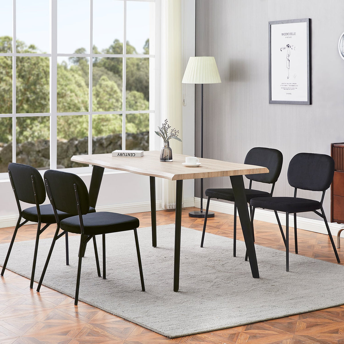 Seibold Live Edge Dining Table [Light Wood] [120cm/140cm]-2
