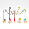9-Head Spider Pendant Light – Multi-Colour Swag Hook Plug-In Lighting ~4667-3