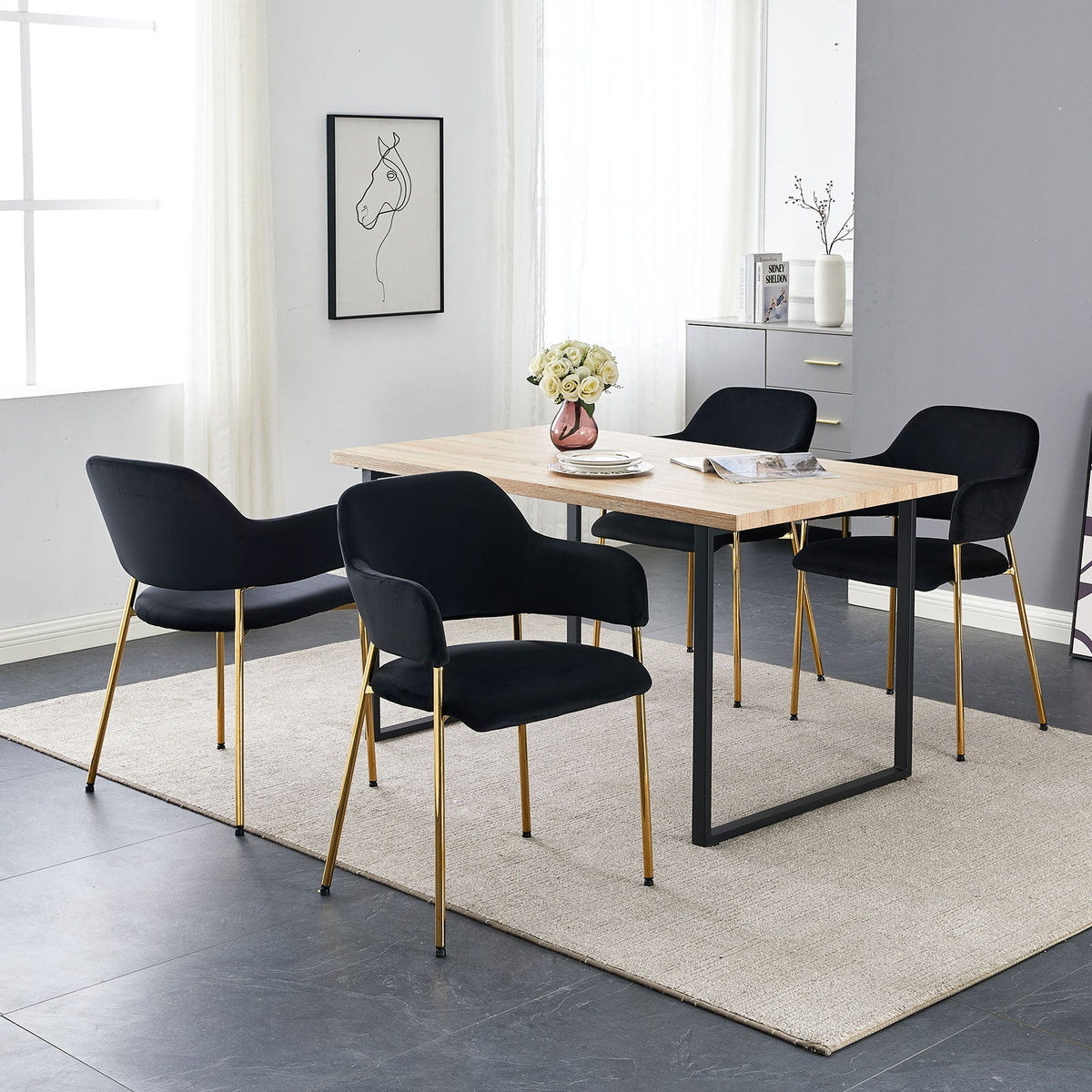 Lukka Velvet Dining Chairs [Set of 2]-3