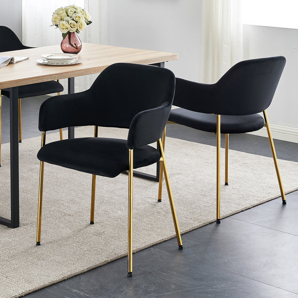 Lukka Velvet Dining Chairs [Set of 2]-2