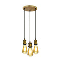 3 Head Pendant Braided Fabric Flex Lamp Holder Fitting Black finish~1283-3