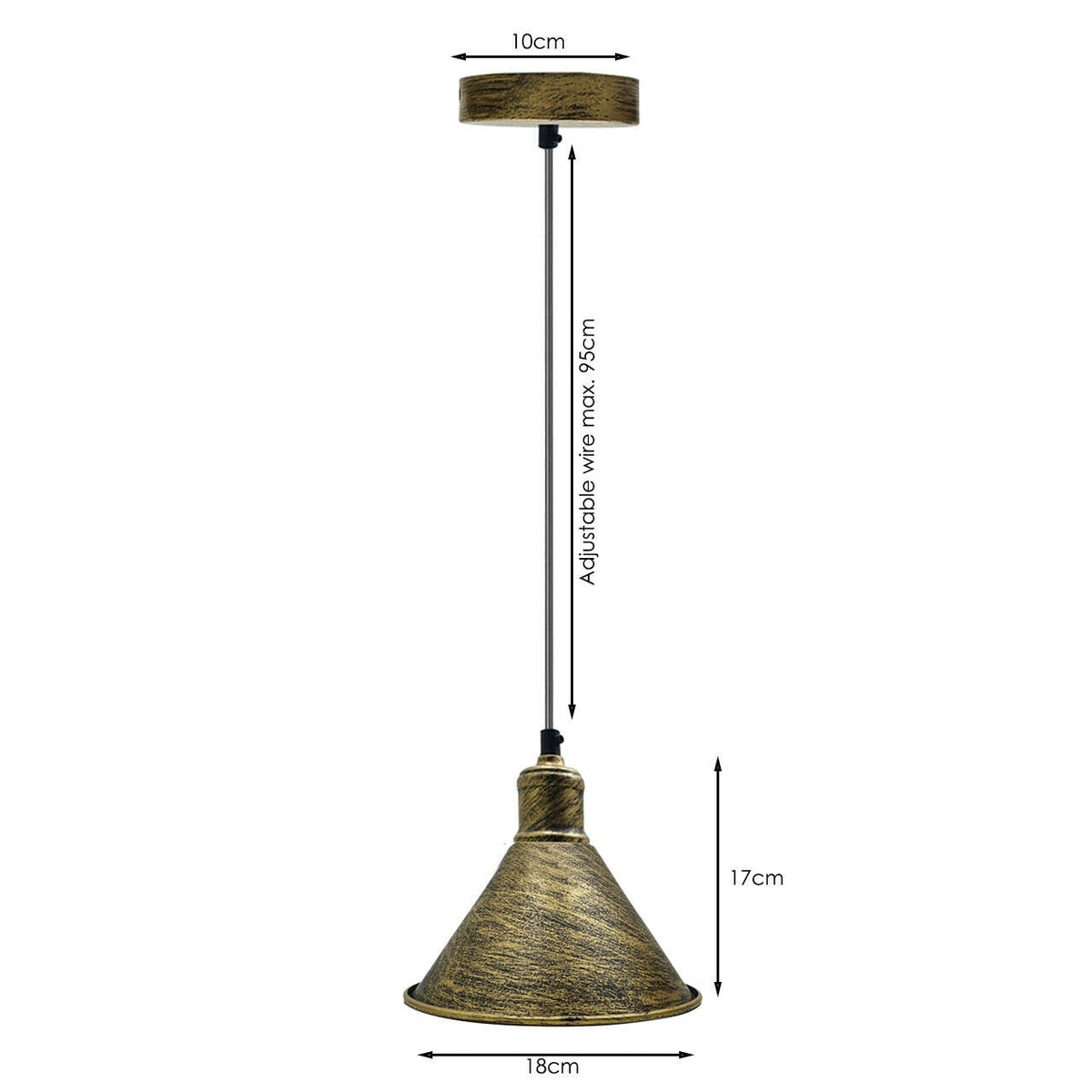 Industrial Metal Ceiling Pendant Light E27 Base ~1544-1