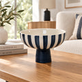 Deep Blue And White Ceramic Bowl Decor-0