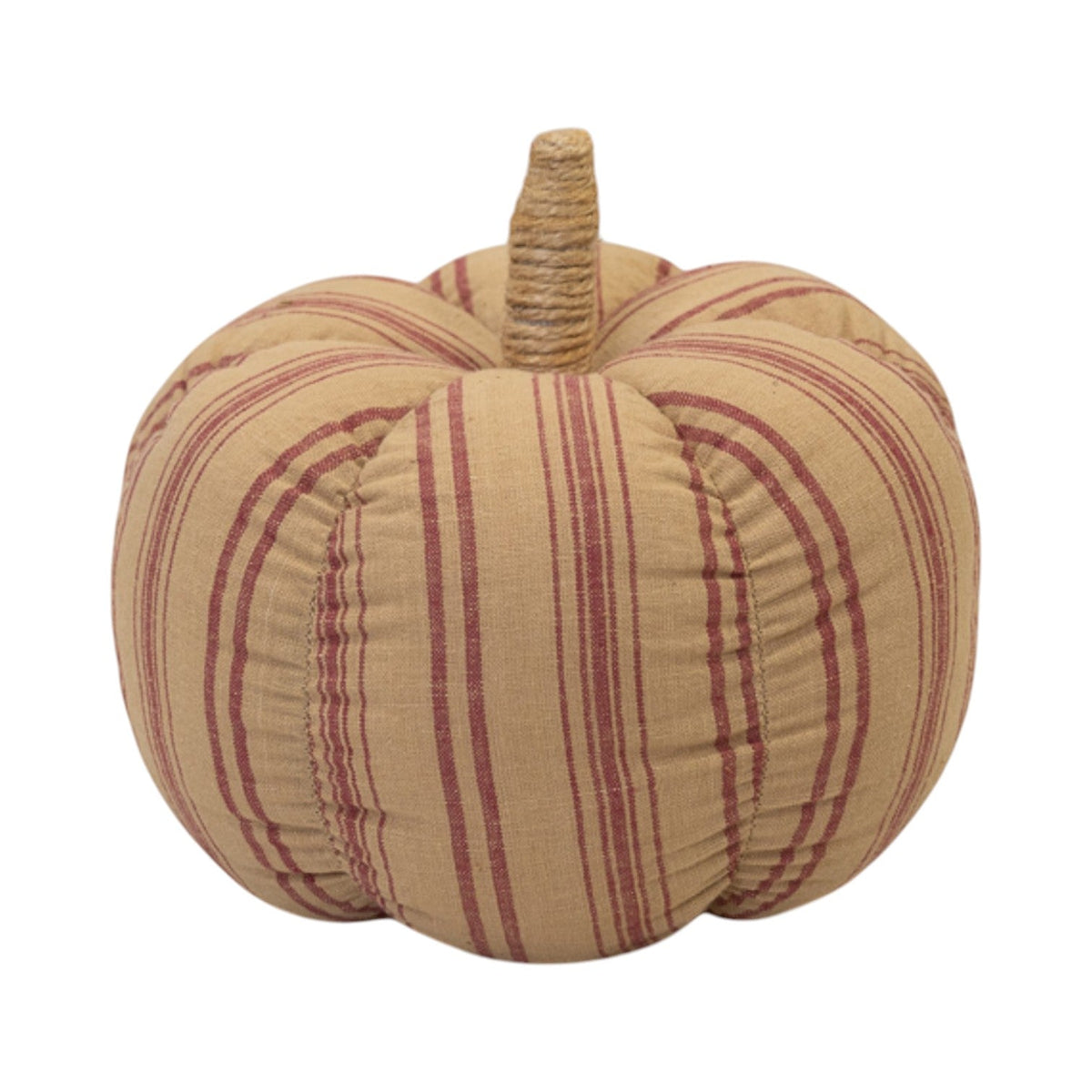 Beige and Deep Rose Striped Fabric Pumpkin-0