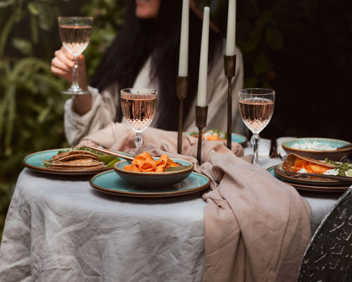 Brooklyn Washed Linen Salmon Tablecloth-1