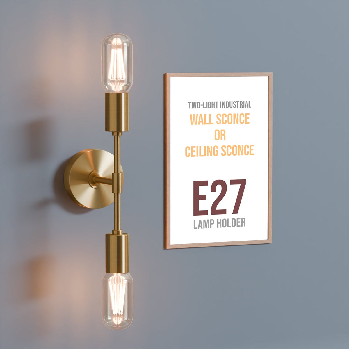 Dual Socket Industrial Wall Ceiling Light E27~ 5593-1