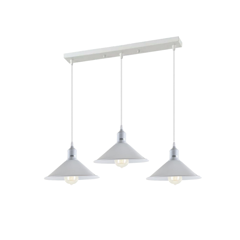 Industrial 3way Hanging Ceiling Pendant Light Metal Cone Shade Indoor Lighting~1003-5