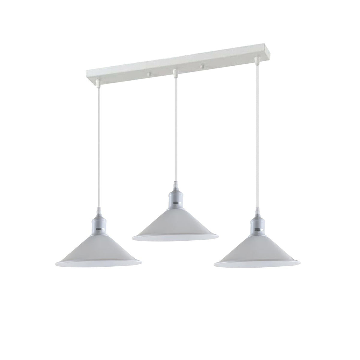 Industrial 3way Hanging Ceiling Pendant Light Metal Cone Shade Indoor Lighting~1003-6
