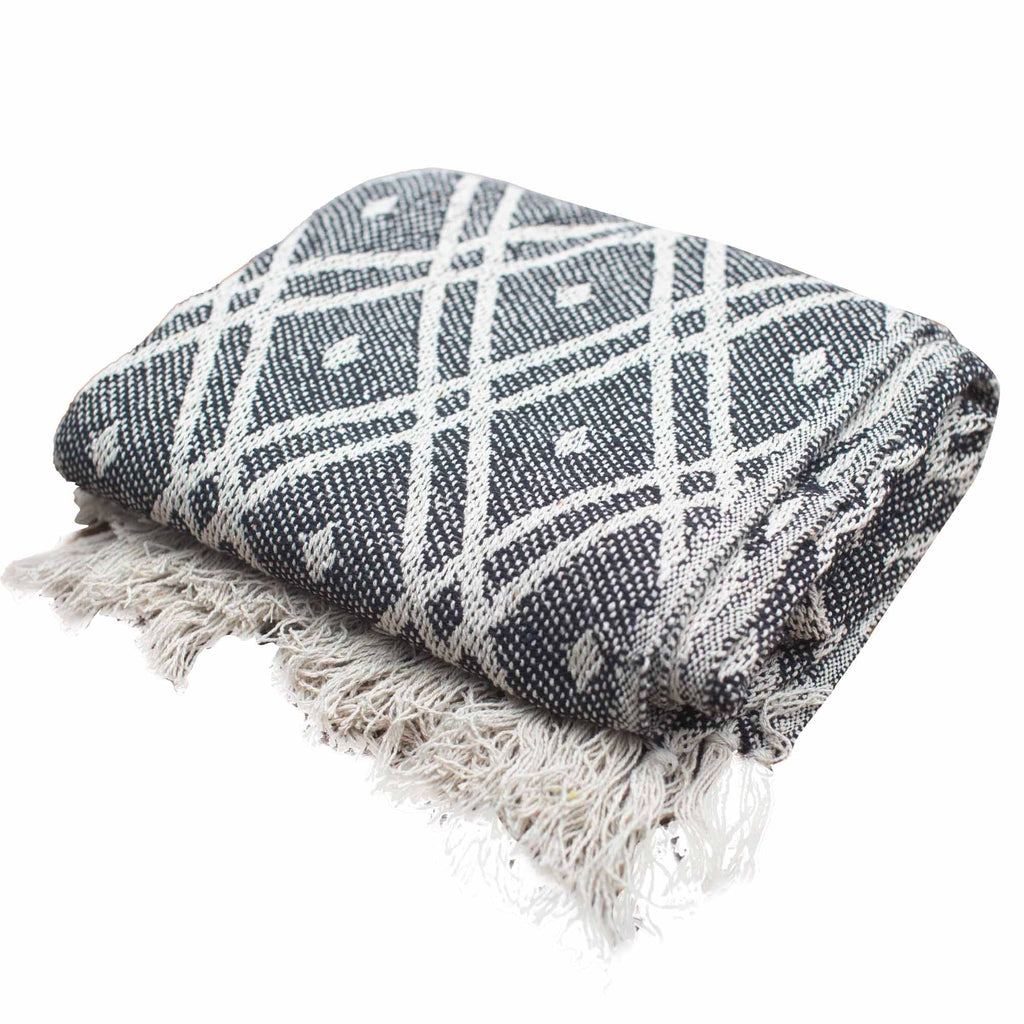 Boho Comfort Throws - Black & Biege Regency-1