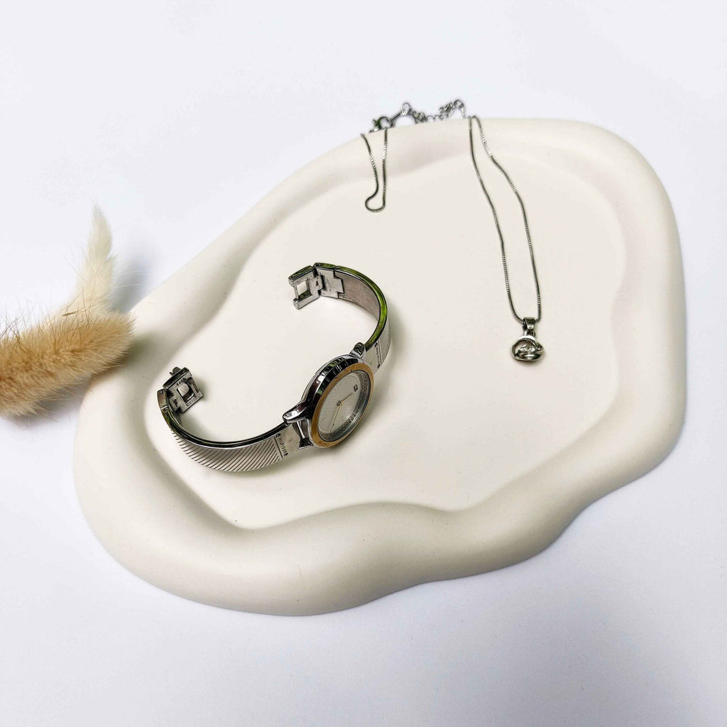 Wavy cloud decorative tray, irregular white tray-2