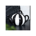 Black and White Striped Pumpkin Teapot-4