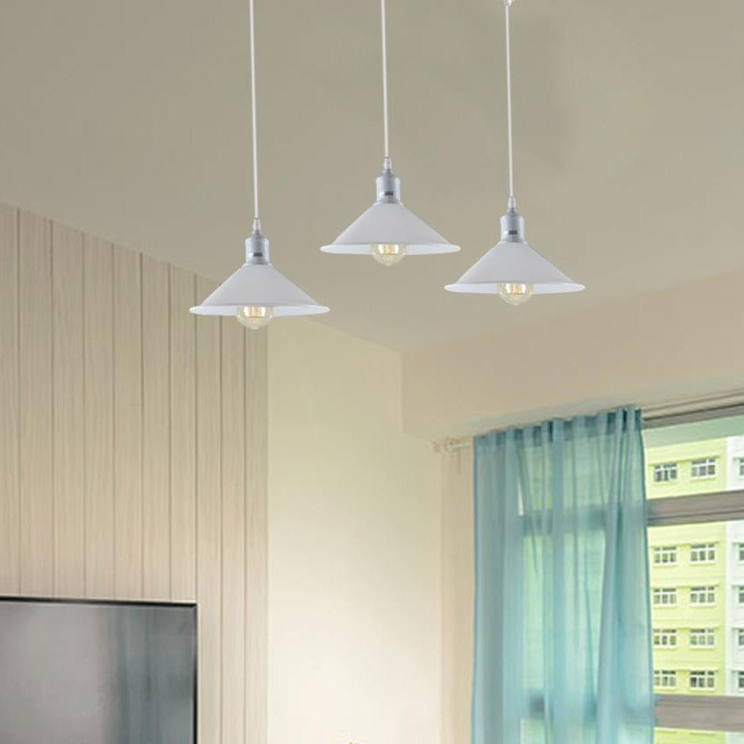 Industrial 3way Hanging Ceiling Pendant Light Metal Cone Shade Indoor Lighting~1003-0