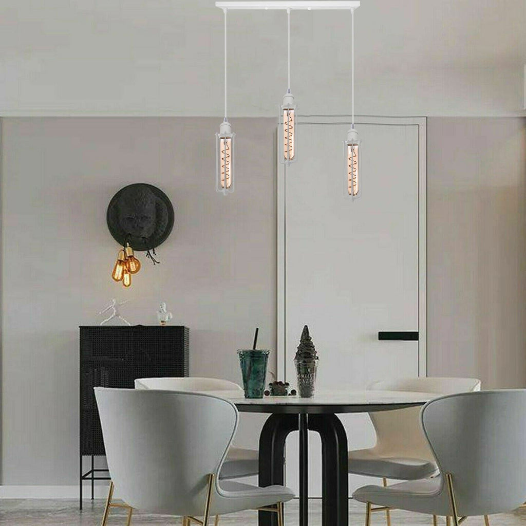Industrial White colour Wire Cage Shade 3 Head  Pendant Light~3400-0