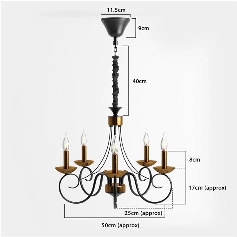 Traditional Wrought Iron Chandelier 5 Light Scrollwork E14 Fitting ~4997-2