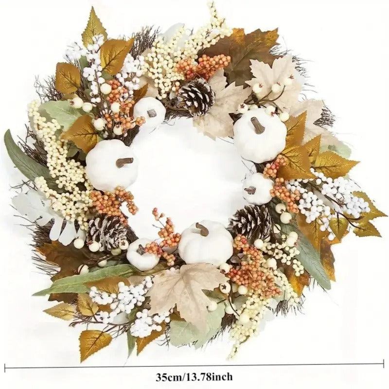 Pumpkin Wreath Halloween Door Decoration-3