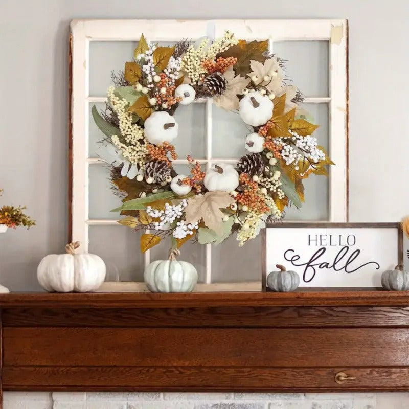 Pumpkin Wreath Halloween Door Decoration-2