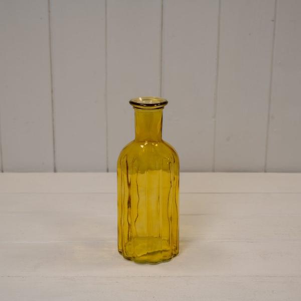 Yellow Glass Bottle H19cm Td4.5cm B7.5cm-1
