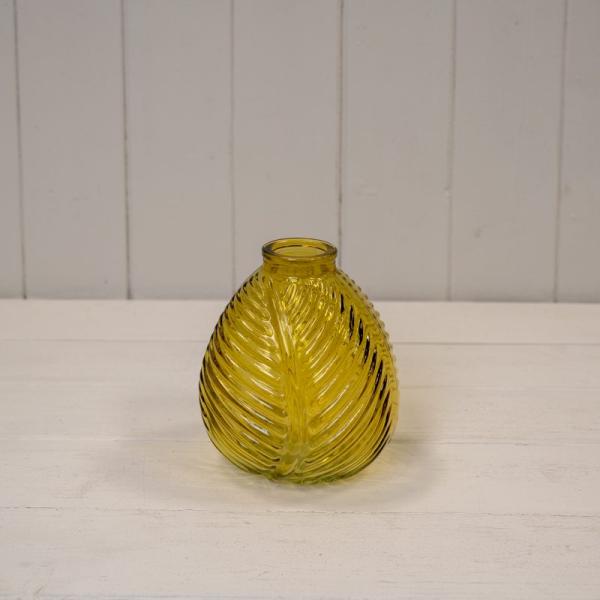 Yellow Glass Leaf Bottle-1