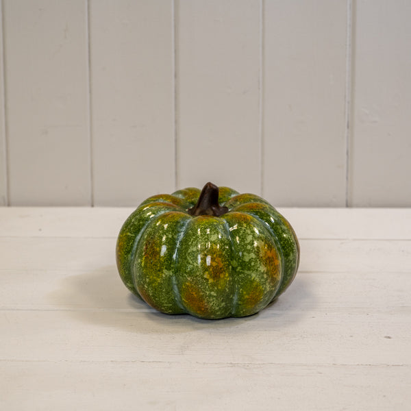 Large Green Ceramic Vintage Style Pumpkin-1